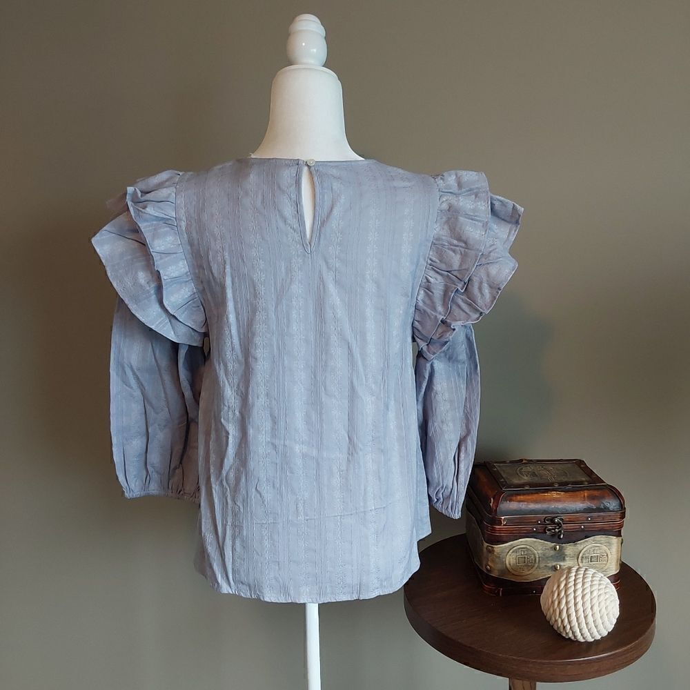 Universal Thread Blouse Sz M Double Ruffle - Picture 6 of 12